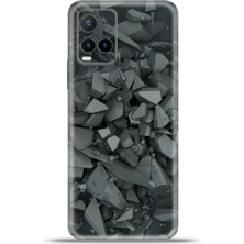 Cupcase Vivo Y33S Kılıf Esnek Silikon Kamera Koruma 4K Desenli Özel Tasarım - Broken