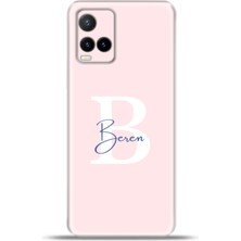 Cupcase Vivo Y33S Kılıf Silikon Esnek Kamera Koruma Kişiye Özel Isim Harf Zao Pembe - B