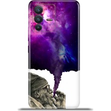 Cupcase Vivo V23 5g Kılıf Esnek Silikon Kamera Koruma 4K Desenli Özel Tasarım - Smoke