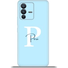 Cupcase Vivo V23 5g Kılıf Silikon Esnek Kamera Koruma Kişiye Özel Isim Harf Zao Mavi - P