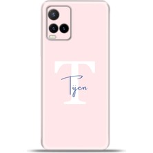 Cupcase Vivo Y21S Kılıf Silikon Esnek Kamera Koruma Kişiye Özel Isim Harf Zao Pembe - T