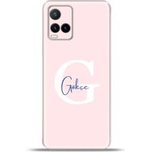 Cupcase Vivo Y33S Kılıf Silikon Esnek Kamera Koruma Kişiye Özel Isim Harf Zao Pembe - G