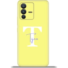 Cupcase Vivo V23 5g Kılıf Silikon Esnek Kamera Koruma Kişiye Özel Isim Harf Zao Sarı - T