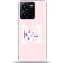 Cupcase Vivo Y22S Kılıf Silikon Esnek Kamera Koruma Kişiye Özel Isim Harf Zao Pembe - M