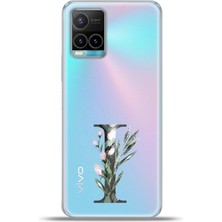 Cupcase Vivo Y33S Kılıf Esnek Silikon Kamera Koruma Kişiye Özel Harfler Flora - I Harfi