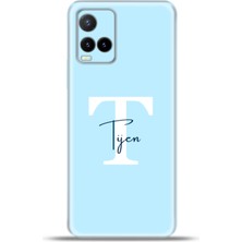 Cupcase Vivo Y33S Kılıf Silikon Esnek Kamera Koruma Kişiye Özel Isim Harf Zao Mavi - T
