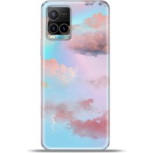 Cupcase Vivo Y21S Kılıf Esnek Silikon Kamera Koruma 4K Desenli Özel Tasarım - Sunset Clouds