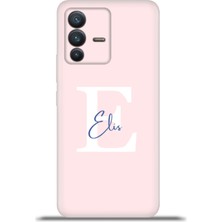 Cupcase Vivo V23 5g Kılıf Silikon Esnek Kamera Koruma Kişiye Özel Isim Harf Zao Pembe - E