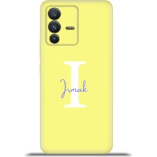 Cupcase Vivo V23 5g Kılıf Silikon Esnek Kamera Koruma Kişiye Özel Isim Harf Zao Sarı - I