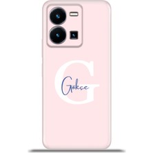 Cupcase Vivo Y35 Kılıf Silikon Esnek Kamera Koruma Kişiye Özel Isim Harf Zao Pembe - G