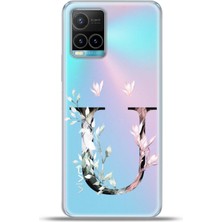 Cupcase Vivo Y33S Kılıf Esnek Silikon Kamera Koruma Kişiye Özel Harfler Flora - Ü Harfi