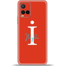 Cupcase Vivo Y21S Kılıf Silikon Esnek Kamera Koruma Kişiye Özel Isim Harf Zao Kırmızı - I
