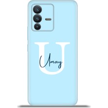 Cupcase Vivo V23 5g Kılıf Silikon Esnek Kamera Koruma Kişiye Özel Isim Harf Zao Mavi - U