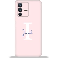 Cupcase Vivo V23 5g Kılıf Silikon Esnek Kamera Koruma Kişiye Özel Isim Harf Zao Pembe - I