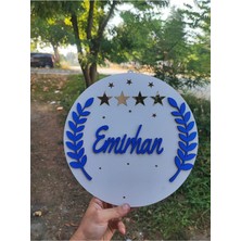 Wood 14 Dizayn Özel Konsept İsimli- Renkli Bebek Çocuk Kapı Süsü -İsme Özel Kapı Süsü