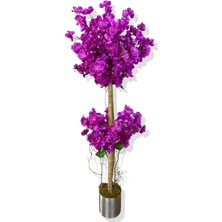 Mor Bahar Dalı 100 cm 12X12 Metal Saksı