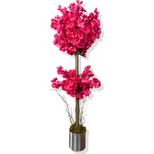 Fuşya Bahar Dalı 100 cm 12X12 Metal Saksı