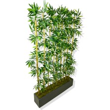 Bambu Seperatör 180 cm 9 Adet Bambu 100 cm Antrasit Saksı