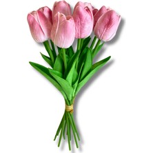 Yapay 10'lu Islak Lale Buketi 33 cm Pembe