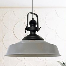 Bamyum Gri Asaletli Tekli Avize Siyah Başlık Retro Sarkıt Lamba Restoran Cafe Salon Avizeleri