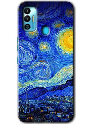 Gramaphone Tecno Spark 7t Kılıf Hd Desen Baskılı Arka Kapak - Starry Night