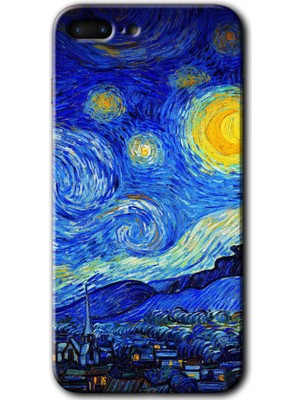 Gramaphone Apple iPhone 7 Plus Kılıf Hd Desen Baskılı Arka Kapak + Kırılmaz Cam - Starry Night