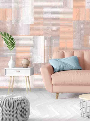 Dreamwall Çizgili Arkaplan Desenli Silinebilir Tekstil Duvar Kağıdı