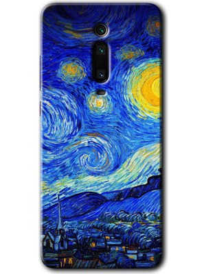 Gramaphone Xiaomi Mi 9t Kılıf Hd Desen Baskılı Arka Kapak + Kırılmaz Cam - Starry Night