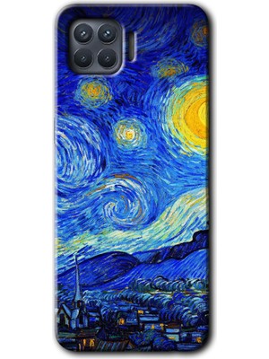 Gramaphone Oppo Reno 4 Lite Kılıf Hd Desen Baskılı Arka Kapak - Starry Night