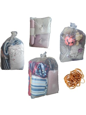 Dekals 5 Adet 90X130 Lastikli Şeffaf Kalın Ev Taşıma Taşınma Poşeti Nakliye Çuvalı Nakliyat Torbası