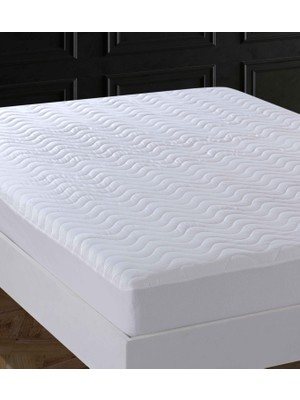 Menderes Home Cotton Collection Çift Kişilik Kapitone Yatak Alezi ( Fitted ) 160x200 cm Beyaz