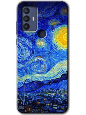 Gramaphone Tcl 30 Se Kılıf Hd Desen Baskılı Arka Kapak + Kırılmaz Cam - Starry Night