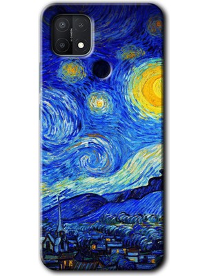 Gramaphone Oppo A15S Kılıf Hd Desen Baskılı Arka Kapak - Starry Night