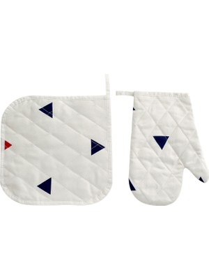 Menderes Home Cotton Collection Döşemelik Tutacak+Eldiven Teal