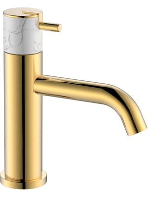 Fontana FA-4012M Fırçalanmış Altın & Mermer Lavabo Bataryası