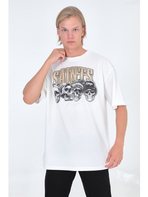 Ghetto Off Limits Saints Oversize T-Shirt Beyaz