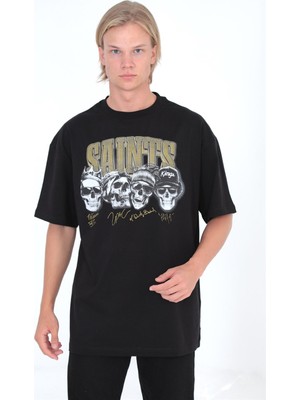 Ghetto Off Limits Saints Oversize T-Shirt Siyah