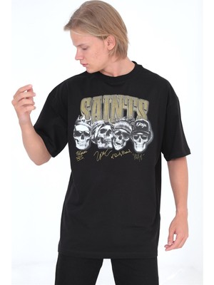 Ghetto Off Limits Saints Oversize T-Shirt Siyah