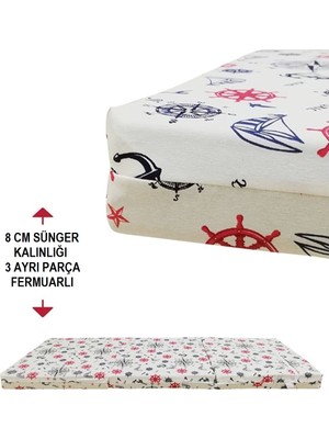 Nelson Vip Katlanır Yer Yatağı (8 cm Kalın)Sünger Yatak 80X180X8 Cm-Marin