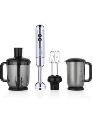 Korkmaz Mia Mega Çoklu Set Blender 550 W 1 lt Kapasite Fonksiyonları ile İnox Renk
