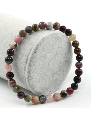 Alibaba Doğaltaş Turmalin Doğal Taş Bileklik 6 mm Küre Kesim