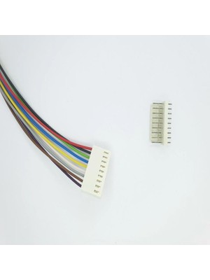 Sanec 2,54MM 9 Pin 2510 Kablolu Dişi Konnektör + 180D Erkek Pcb Tipi 20CM - 0,50MM - Çift Taraflı