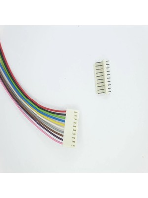 Sanec 2,54MM 10 Pin 2510 Kablolu Dişi Konnektör + 180D Erkek Pcb Tipi 30CM - 0,50MM - Çift Taraflı