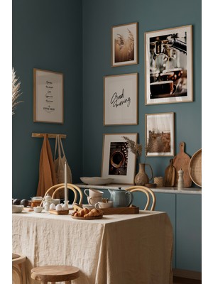 Artavessa 7 Parça Ahşap Çerçeve Görünümlü Mdf Tablo Seti