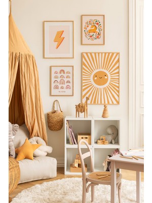 Artavessa 4 Parça Ahşap Çerçeve Görünümlü Mdf Tablo Seti