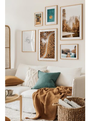 Artavessa 6 Parça Ahşap Çerçeve Görünümlü Mdf Tablo Seti