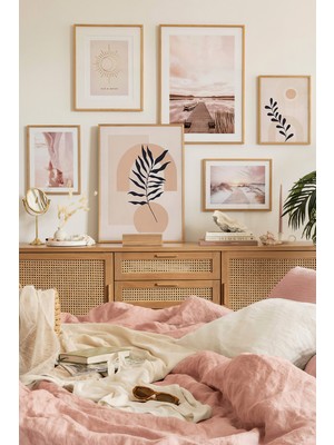 Artavessa 6 Parça Ahşap Çerçeve Görünümlü Mdf Tablo Seti