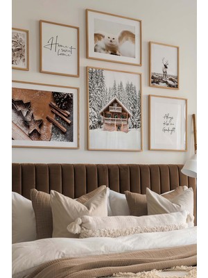 Artavessa 7 Parça Ahşap Çerçeve Görünümlü Mdf Tablo Seti