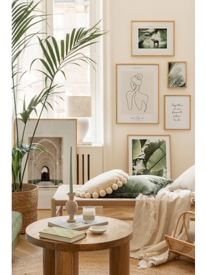 Artavessa 6 Parça Ahşap Çerçeve Görünümlü Mdf Tablo Seti