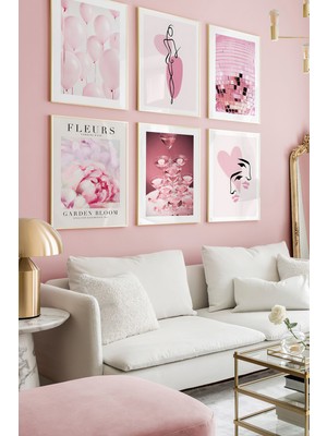 Artavessa 6 Parça Ahşap Çerçeve Görünümlü Mdf Tablo Seti